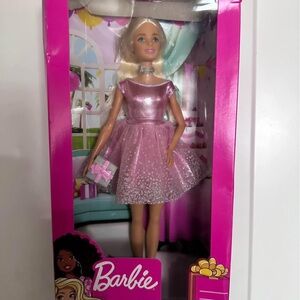 Barbie | Toys | Happy Birthday Barbie Doll In Pink Glitter Dress | Poshmark